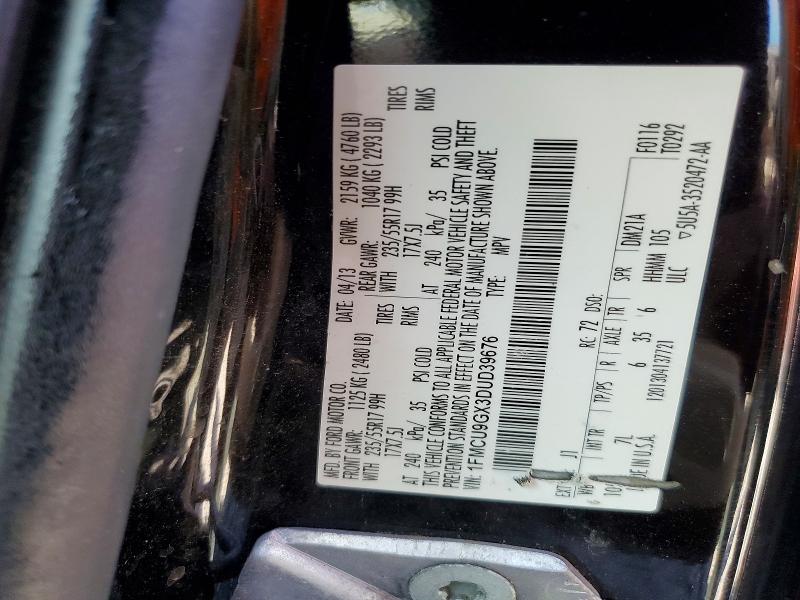 68850386 :رقم المزاد ، 1FMCU9GX3DUD39676 vin ، 2013 Ford Escape مزاد بيع