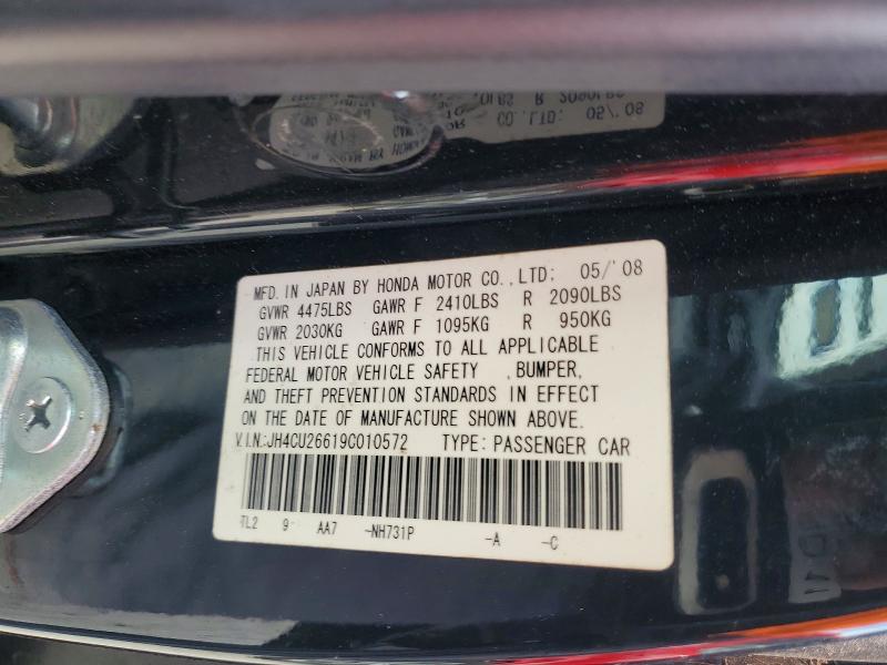 68757816 :رقم المزاد ، JH4CU26619C010572 vin ، 2009 Acura Tsx مزاد بيع