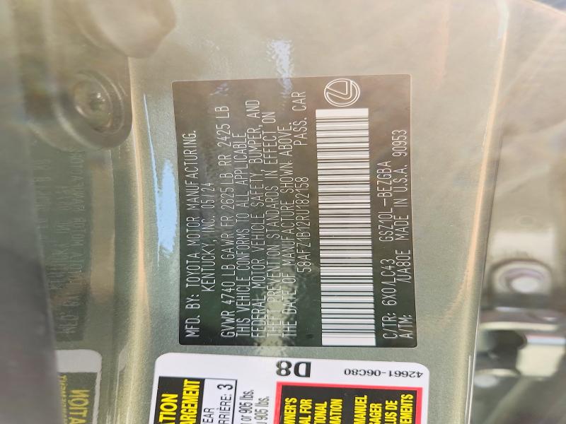 Aukcja sprzedaży 2024 Lexus Es 350, vin: 58AFZ1B12RU182158, numer aukcji: 69430026