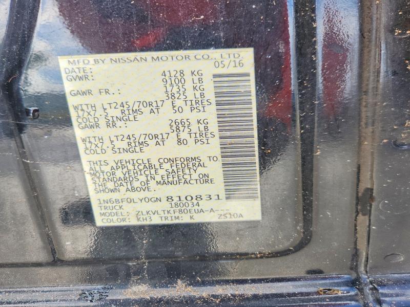 68542316 :رقم المزاد ، 1N6BF0LY0GN810831 vin ، 2016 Nissan Nv مزاد بيع