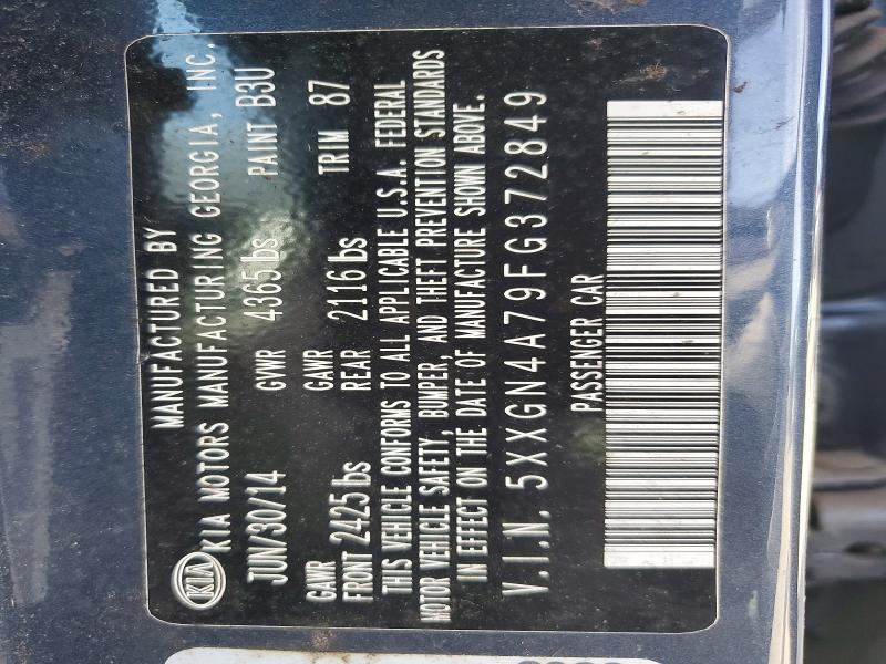 2015 Kia Optima მანქანა იყიდება აუქციონზე, vin: 5XXGN4A79FG372849, აუქციონის ნომერი: 68138756