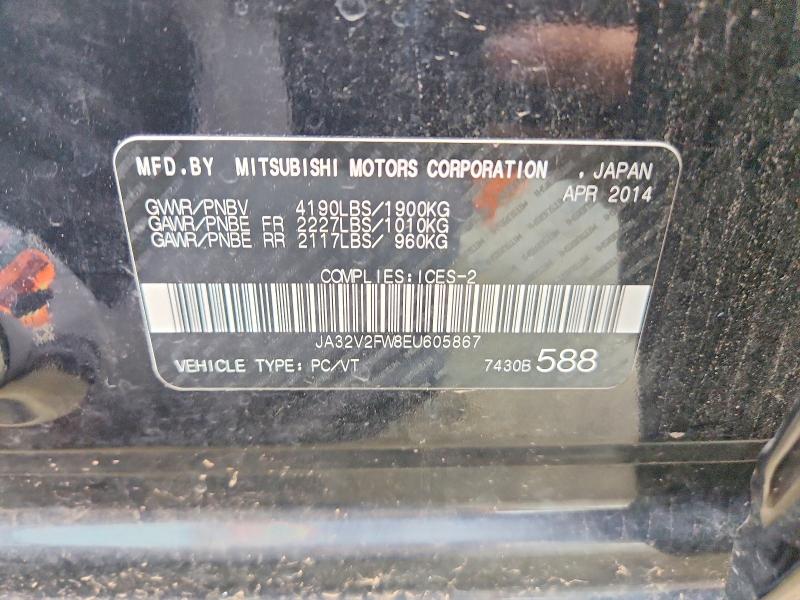 Aukcja sprzedaży 2014 Mitsubishi Lancer, vin: JA32V2FW8EU605867, numer aukcji: 66898086