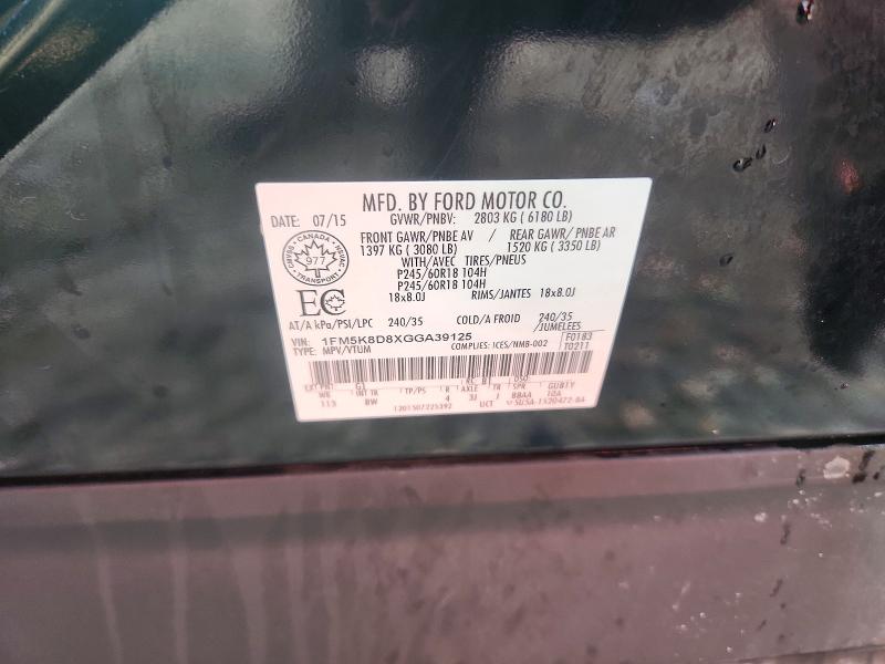 Aukcja sprzedaży 2016 Ford Explorer, vin: 1FM5K8D8XGGA39125, numer aukcji: 67526586