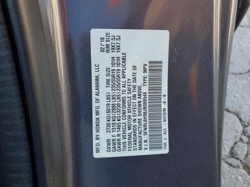 Aukcja sprzedaży 2018 Honda Odyssey, vin: 5FNRL6H98JB089548, numer aukcji: 68508106
