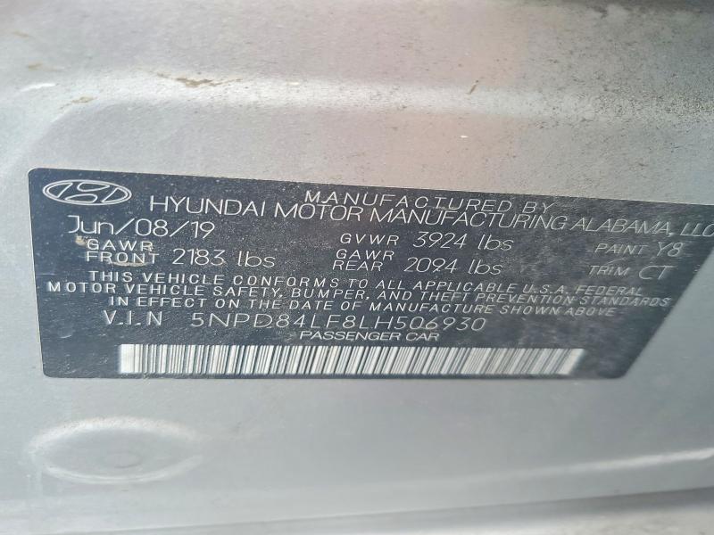 2020 Hyundai Elantra მანქანა იყიდება აუქციონზე, vin: 5NPD84LF8LH506930, აუქციონის ნომერი: 69645466