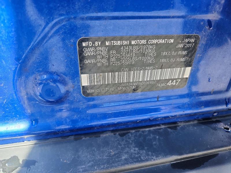 Aukcja sprzedaży 2017 Mitsubishi Rvr, vin: JA4AJ4AW1HZ606467, numer aukcji: 68575976