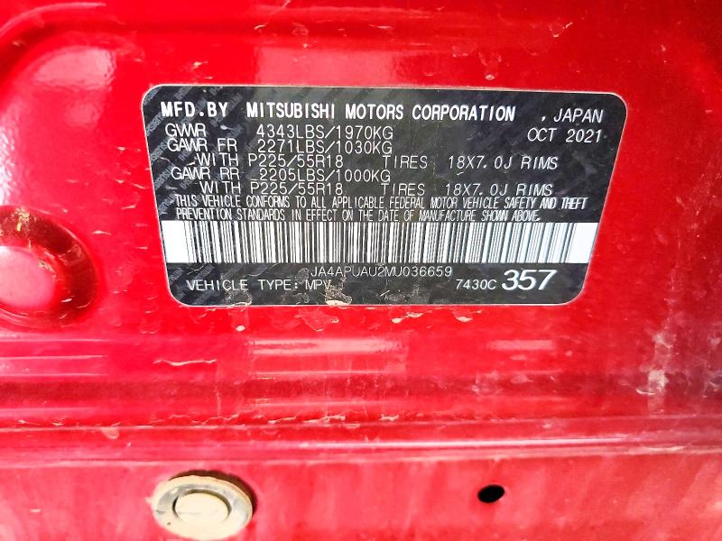 67520506 :رقم المزاد ، JA4APUAU2MU036659 vin ، 2021 Mitsubishi Outlander Sport مزاد بيع