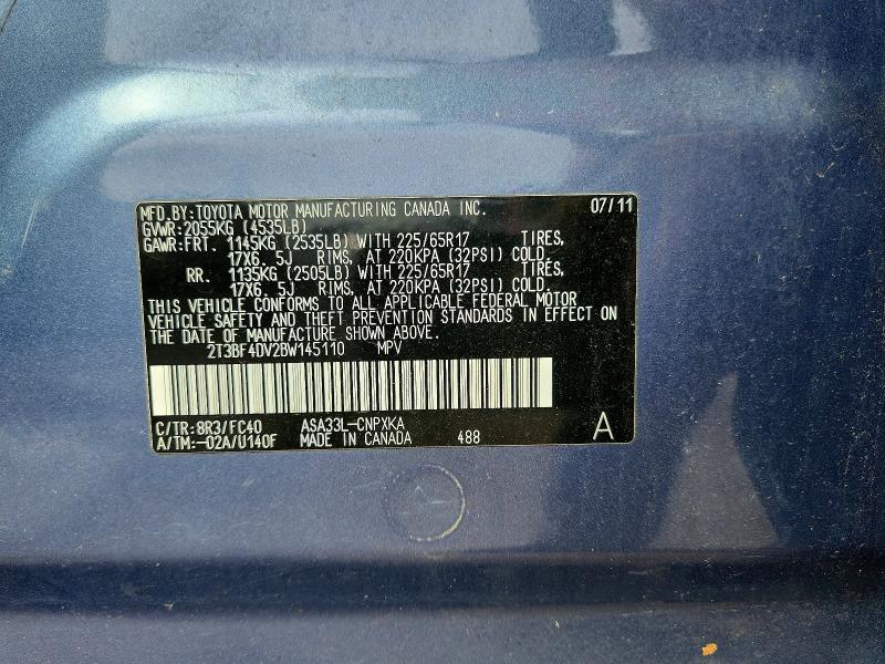 Продаж на аукціоні авто 2011 Toyota Rav4, vin: 2T3BF4DV2BW145110, номер лоту: 67320516
