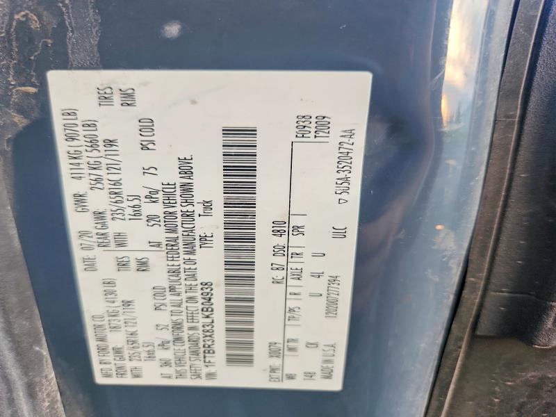 68704336 :رقم المزاد ، 1FTBR3X83LKB04938 vin ، 2020 Ford Transit 250 مزاد بيع