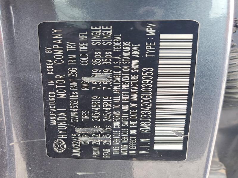 Продаж на аукціоні авто 2016 Hyundai Tucson, vin: KM8J33A20GU039053, номер лоту: 69440636