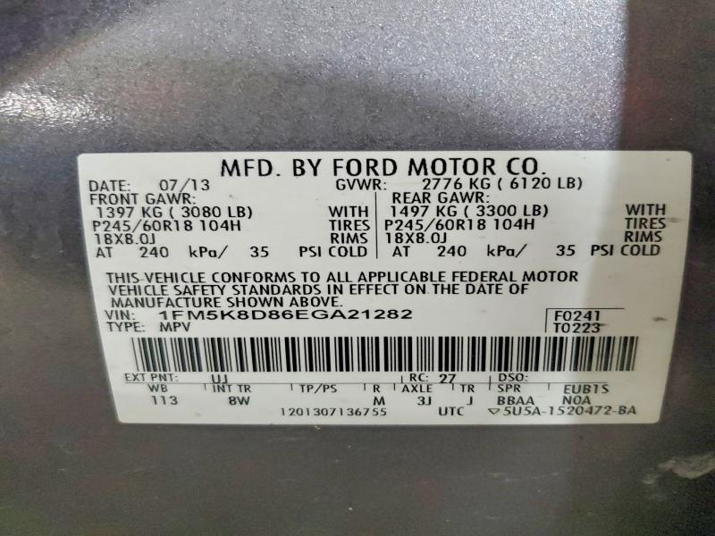 Продажа на аукционе авто 2014 Ford Explorer, vin: 1FM5K8D86EGA21282, номер лота: 68936086