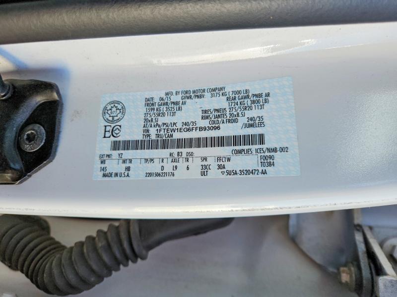 68160096 :رقم المزاد ، 1FTEW1EG6FFB93096 vin ، 2015 Ford F150 مزاد بيع