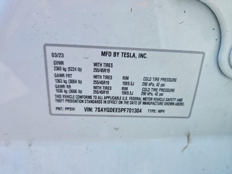 67508466 :رقم المزاد ، 7SAYGDEE5PF701304 vin ، 2023 Tesla Model Y مزاد بيع