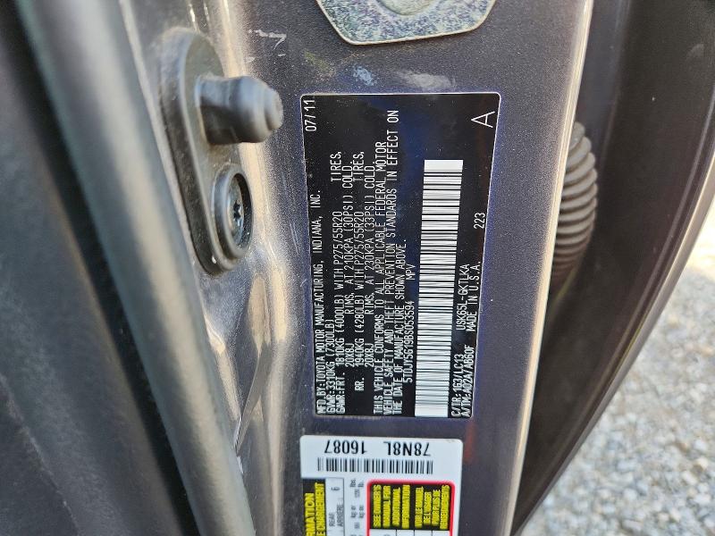 2011 Toyota Sequoia მანქანა იყიდება აუქციონზე, vin: 5TDJY5G19BS053594, აუქციონის ნომერი: 70248676