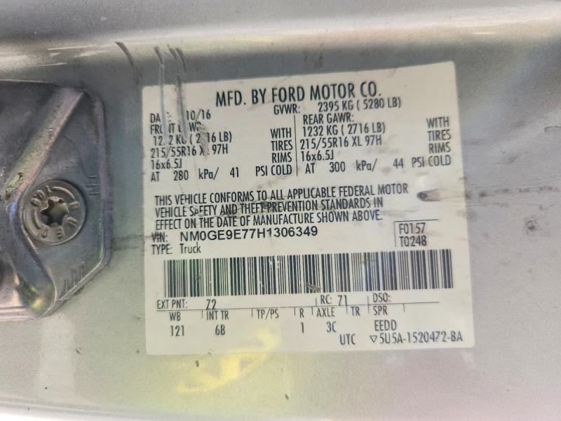 2017 Ford Transit Connect მანქანა იყიდება აუქციონზე, vin: NM0GE9E77H1306349, აუქციონის ნომერი: 67006516