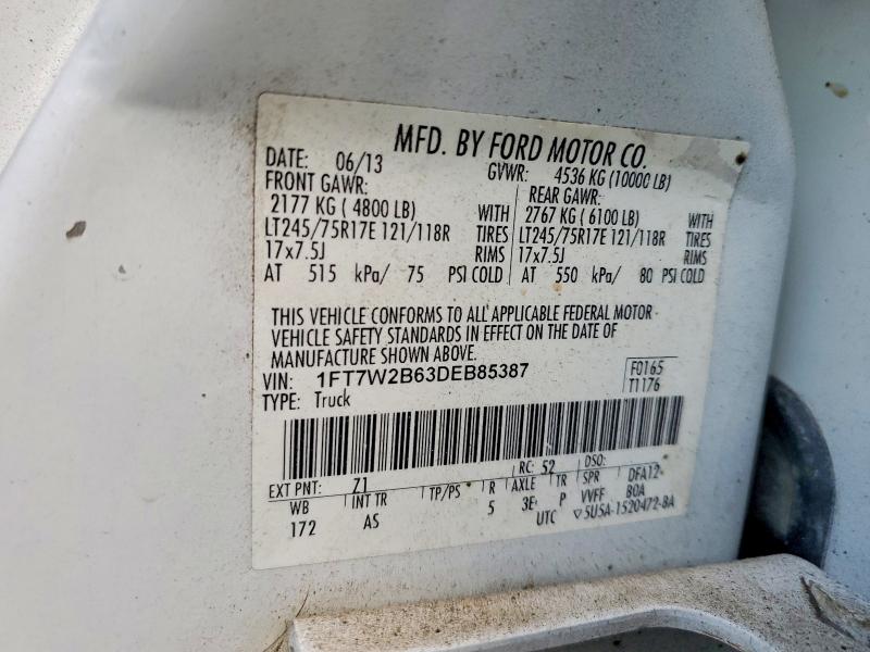 68965796 :رقم المزاد ، 1FT7W2B63DEB85387 vin ، 2013 Ford F250 مزاد بيع