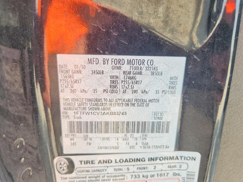Aukcja sprzedaży 2010 Ford F150, vin: 1FTFW1CV3AKB83745, numer aukcji: 70270946