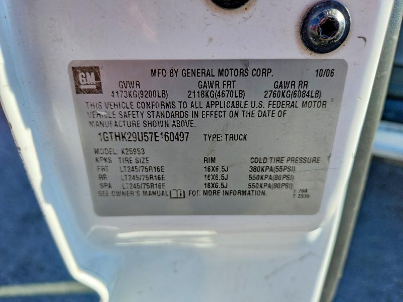 70267366 :رقم المزاد ، 1GTHK29U57E160497 vin ، 2007 Gmc Sierra مزاد بيع