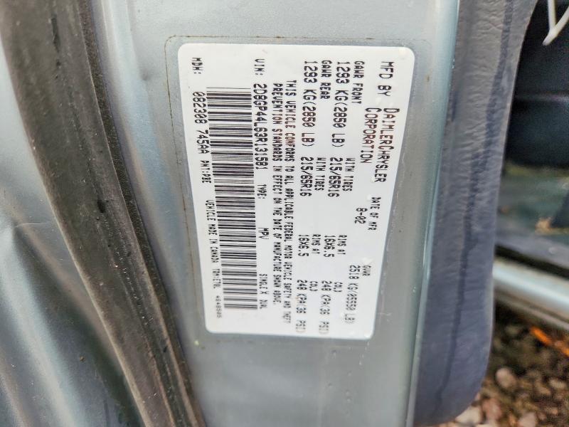 Aukcja sprzedaży 2003 Dodge Grand Caravan, vin: 2D8GP44L63R131581, numer aukcji: 68296036