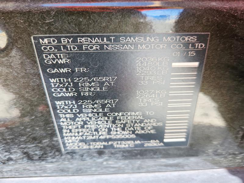 2015 Nissan Rogue მანქანა იყიდება აუქციონზე, vin: KNMAT2MT4FP535005, აუქციონის ნომერი: 67151466