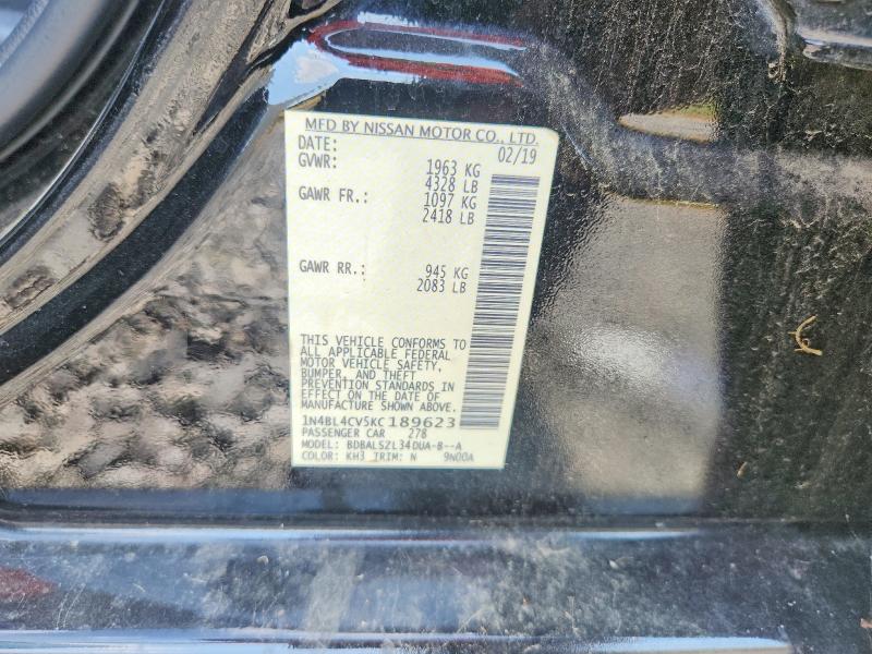 Aukcja sprzedaży 2019 Nissan Altima, vin: 1N4BL4CV5KC189623, numer aukcji: 68343446