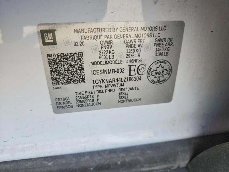 Auction sale of the 2020 Cadillac Xt5, vin: 1GYKNAR44LZ186304, lot number: 69324916
