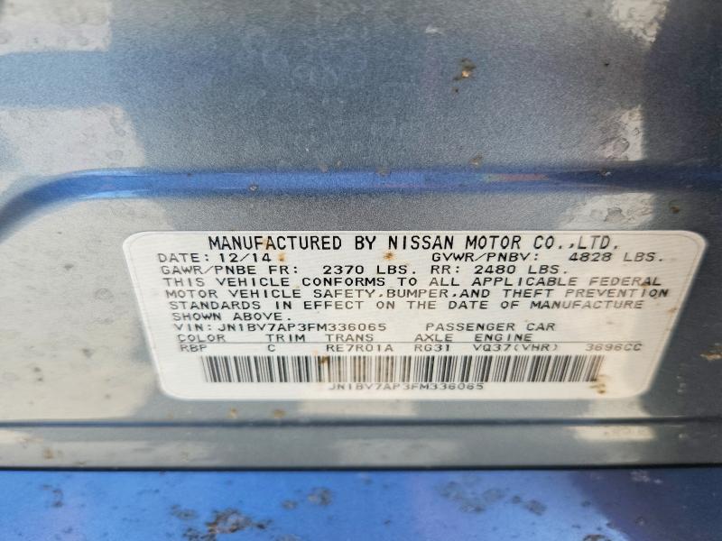 2015 Infiniti Q50 მანქანა იყიდება აუქციონზე, vin: JN1BV7AP3FM336065, აუქციონის ნომერი: 68014576