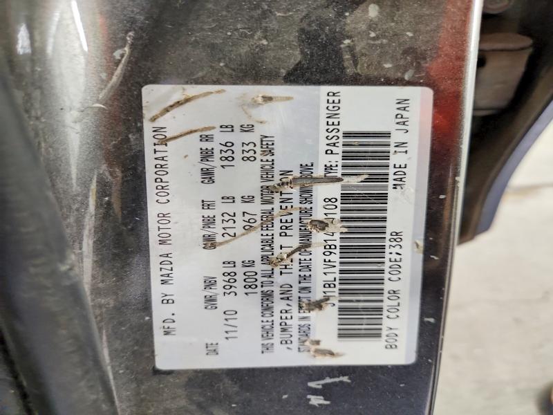 Aukcja sprzedaży 2011 Mazda 3, vin: JM1BL1VF9B1430108, numer aukcji: 69396406