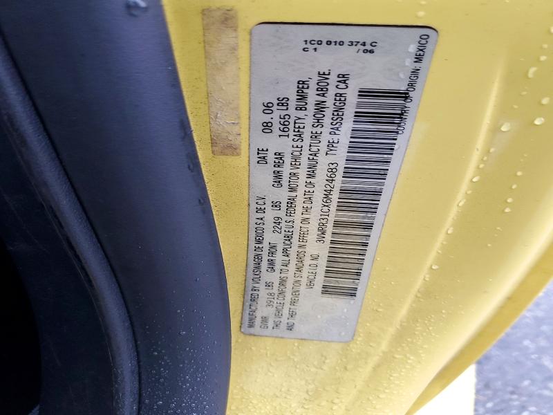 Aukcja sprzedaży 2006 Volkswagen New Beetle, vin: 3VWRR31CX6M424683, numer aukcji: 70367226