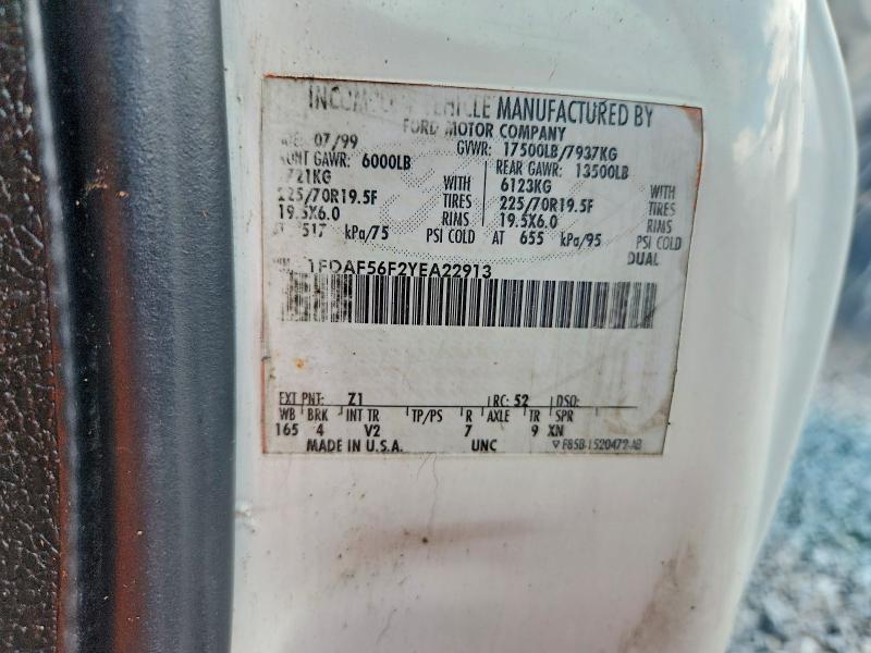 2000 Ford F550 მანქანა იყიდება აუქციონზე, vin: 1FDAF56F2YEA22913, აუქციონის ნომერი: 67112506