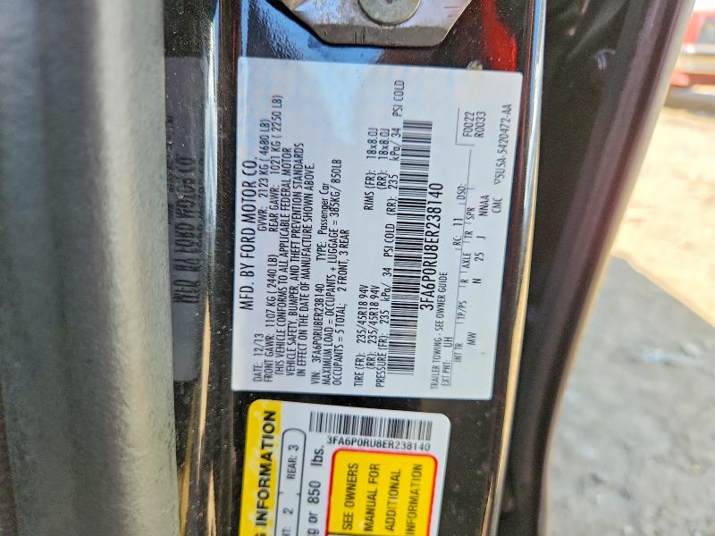 68987596 :رقم المزاد ، 3FA6P0RU8ER238140 vin ، 2014 Ford Fusion مزاد بيع