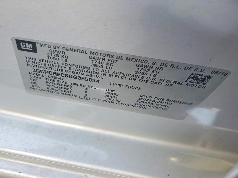 Продаж на аукціоні авто 2016 Chevrolet Silverado, vin: 3GCPCREC6GG385034, номер лоту: 70544006