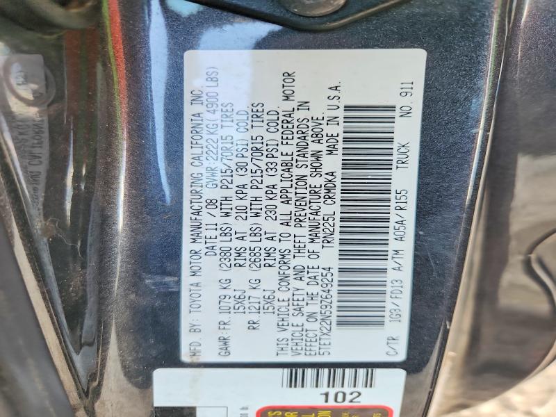 Aukcja sprzedaży 2009 Toyota Tacoma, vin: 5TETX22N59Z649254, numer aukcji: 67914246
