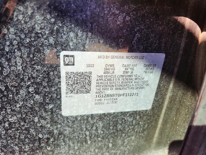 Aukcja sprzedaży 2023 Chevrolet Malibu, vin: 1G1ZB5ST0PF112271, numer aukcji: 68655366
