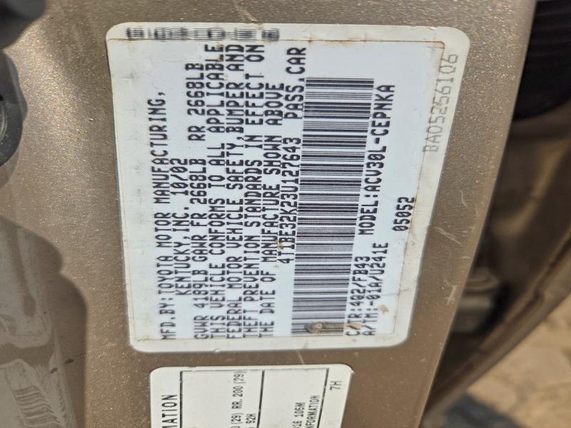 Продажа на аукционе авто 2003 Toyota Camry, vin: 4T1BE32K23U127643, номер лота: 69631486