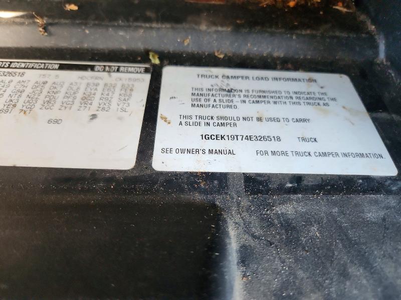 Aukcja sprzedaży 2004 Chevrolet Silverado, vin: 1GCEK19T74E326518, numer aukcji: 67092706