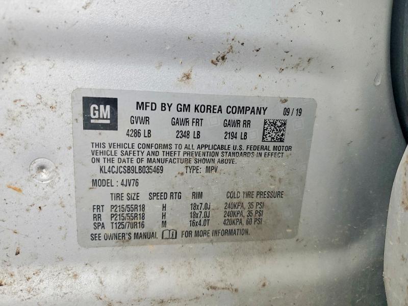 68775496 :رقم المزاد ، KL4CJCSB9LB035469 vin ، 2020 Buick Encore مزاد بيع