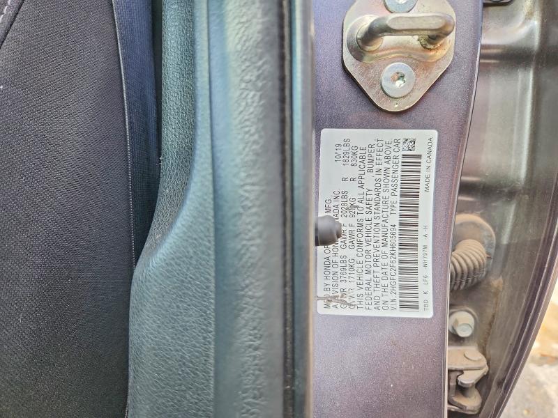 Aukcja sprzedaży 2019 Honda Civic, vin: 2HGFC2F62KH605694, numer aukcji: 67533566