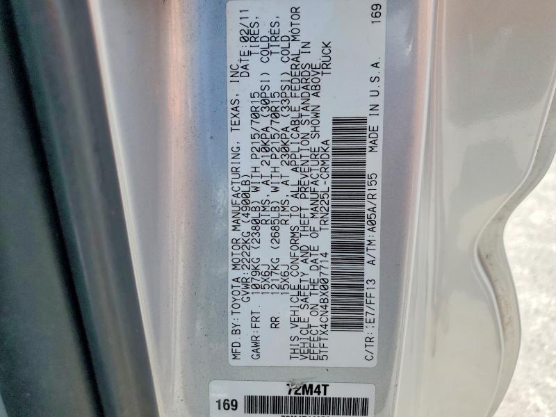 Aukcja sprzedaży 2011 Toyota Tacoma, vin: 5TFTX4CN4BX007714, numer aukcji: 69141486