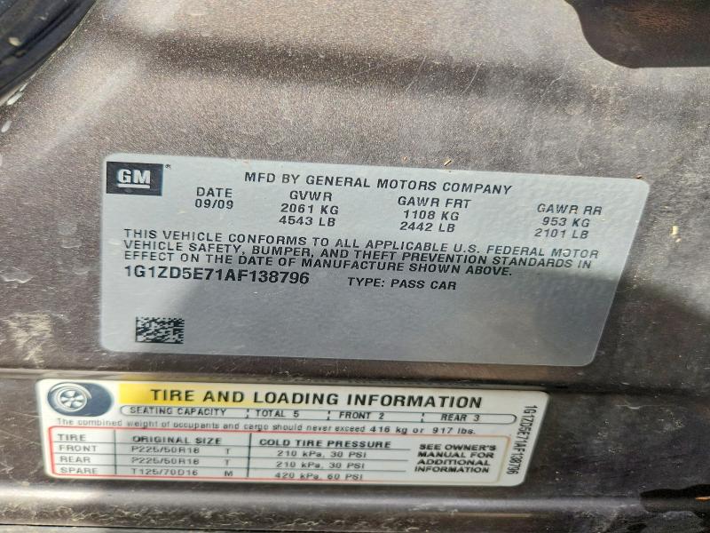 69367916 :رقم المزاد ، 1G1ZD5E71AF138796 vin ، 2010 Chevrolet Malibu مزاد بيع
