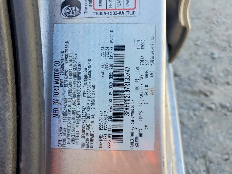 Aukcja sprzedaży 2007 Ford Fusion, vin: 3FAHP02187R135747, numer aukcji: 68703446