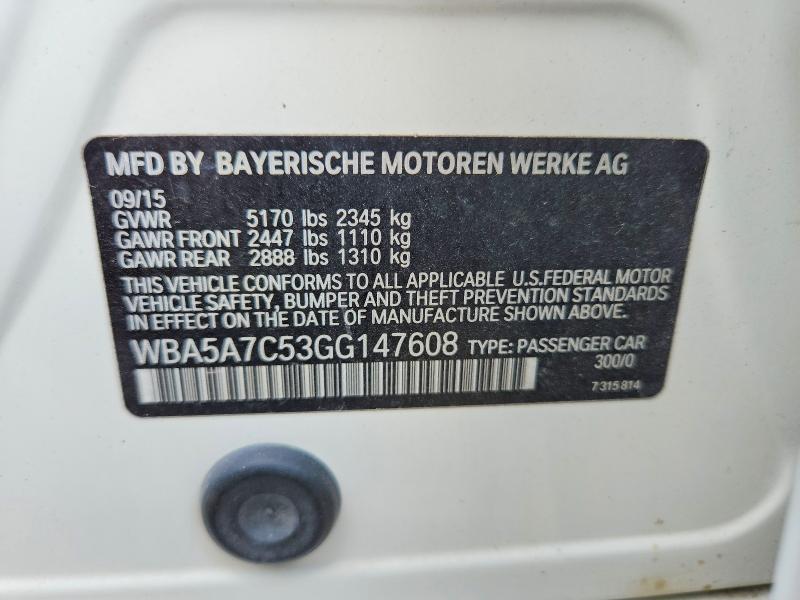 Aukcja sprzedaży 2016 Bmw 528, vin: WBA5A7C53GG147608, numer aukcji: 67515976