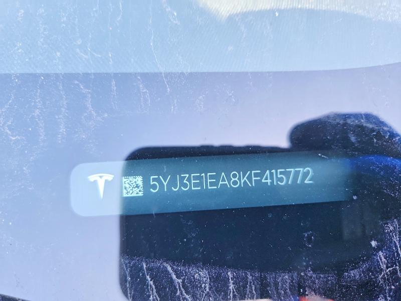 Продаж на аукціоні авто 2019 Tesla Model 3, vin: 5YJ3E1EA8KF415772, номер лоту: 70636516