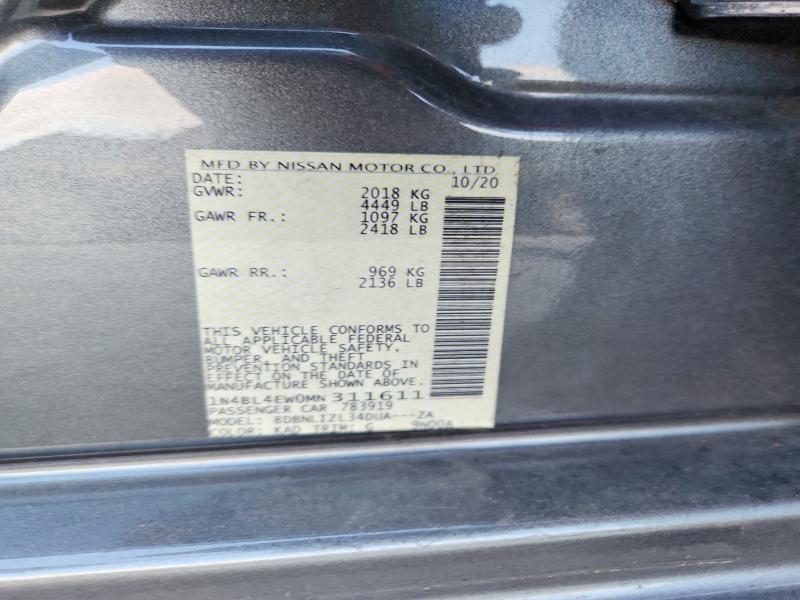 Продажа на аукционе авто 2021 Nissan Altima, vin: 1N4BL4EW0MN311611, номер лота: 68893796