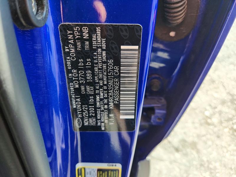 67813846 :رقم المزاد ، KMHRC8A35NU157606 vin ، 2022 Hyundai Venue مزاد بيع