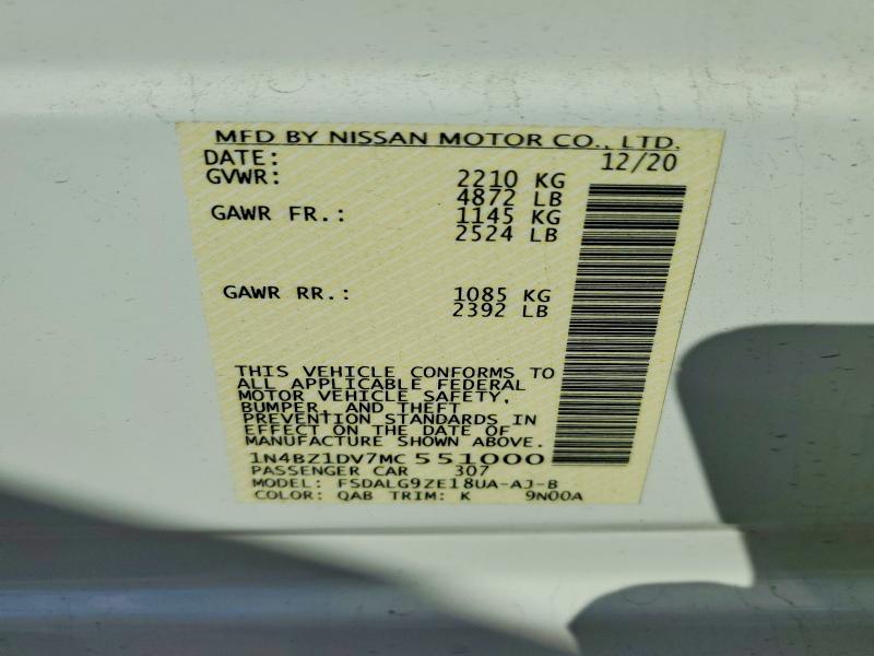 Продаж на аукціоні авто 2021 Nissan Leaf, vin: 1N4BZ1DV7MC551000, номер лоту: 71234686