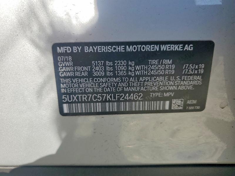 Aukcja sprzedaży 2019 Bmw X3, vin: 5UXTR7C57KLF24462, numer aukcji: 68513596