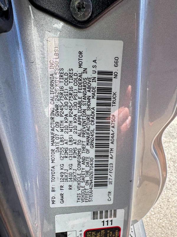 Продаж на аукціоні авто 2009 Toyota Tacoma, vin: 5TEUU42N49Z670430, номер лоту: 70098846