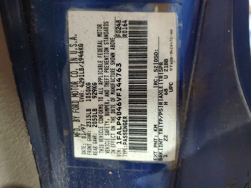 Aukcja sprzedaży 1997 Ford Mustang, vin: 1FALP4046VF144763, numer aukcji: 69774616