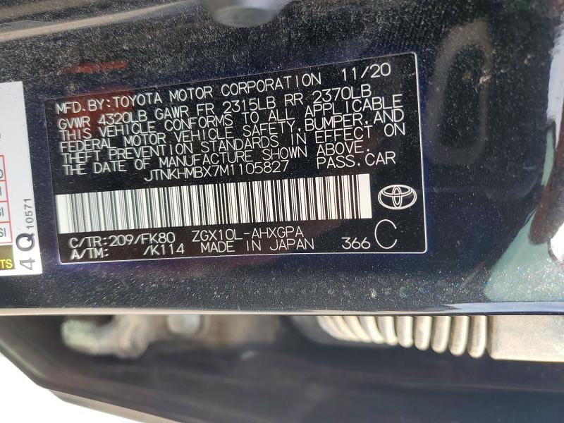 Продаж на аукціоні авто 2021 Toyota C-hr, vin: JTNKHMBX7M1105827, номер лоту: 70476286